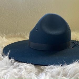 Vintage Stetson - Flat Brim - Beaver Felt - Navy Blue